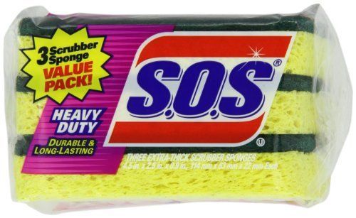 Clorox 91029 S.O.S Heavy-Duty Scrubber Sponge 3-Pack Case of 8