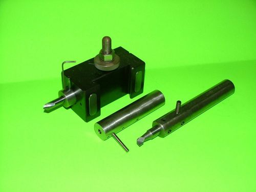 Aloris ca-42 quick change tool holder w/ carbide spotting drill, reduce bushings for sale