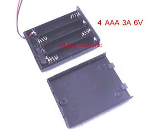 10PCS New 4 AAA 3A Battery 6V Holder Box Case with ON/OFF Switch Black