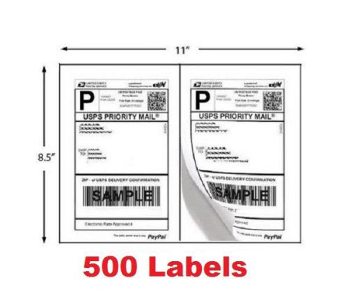 500 Shipping Labels Half Sheet Self Adhesive Printer Paper USPS eBay 8.5 x 5.5
