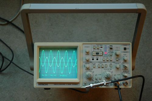 Hitachi v-1565 100mhz two channel oscilloscope w/read-out two probes power cord for sale