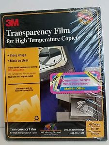 NEW 3M Transparency Film for High Tempeture Copiers 100 Sheets 8.5 x 11
