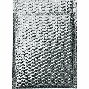 BOX USA BINM811 Cool Shield Bubble Mailers 8&#034; x 11&#034; Silver Pack of 100