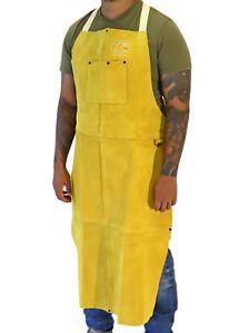 Strongarm Leather Welding Apron FR Work Apron with Multi-Pockets, Cow Split Leat