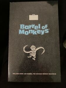 New—Barrel Of Monkeys—Executive Office Kit—Book, Black Barrel, 16 Silver Monkeys
