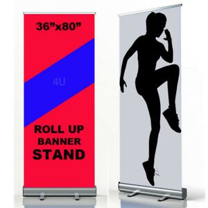 1 pcs,36&#034;x80&#034;, Heavy-duty Retractable Roll Up Trade Show Pop Up Banner Stand