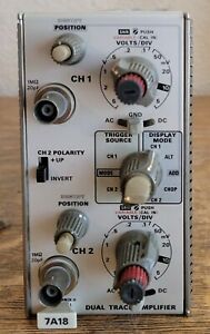 Tektronix 7A18A Dual Trace Amplifier Plug-in Module for Oscilloscope *Untested*