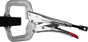 Strong Hand Tools, Locking C-Clamp Pliers, 11-Inch, Swivel Tip, Throat Depth: