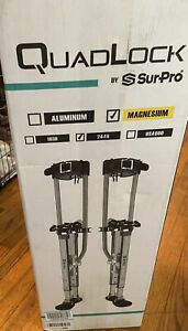 SurPro SP Quad Lock Single Legs Support Magnesium Drywall Stilts 24-40 in.