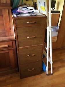 Solid Wood 3 Drawer Filing Cabinet with Small Top Drawer