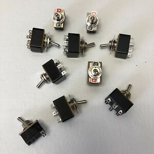 TOGGLE SWITCH LOT OF 10 pcs AC125V 3A NEW Black On/off Lever