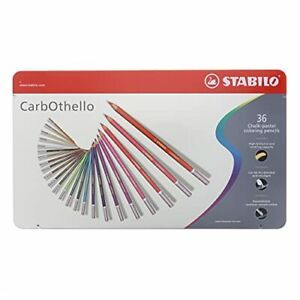 STABILO CarbOthello Metal Box of 36 Colours - Chalk-Pastel Coloured Pencil