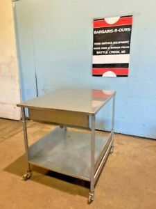 &#034;BELSHAW&#034; STAINLESS STEEL 26&#034; x 32&#034; DONUT GLAZING TABLE, LID, SCREEN &amp; SCOOP