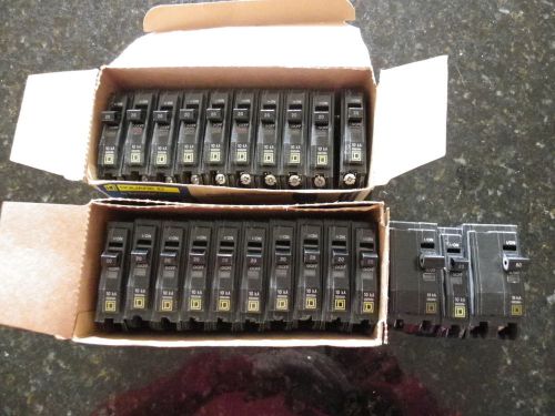 Lot of 23 -square d qob120 breakers (21) 20 amp 1 pole &amp; (2)2p 30a / 2p 60a for sale