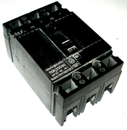 Very nice general electric 40 amp 3 pole 240 v circuit breaker teb132040 for sale
