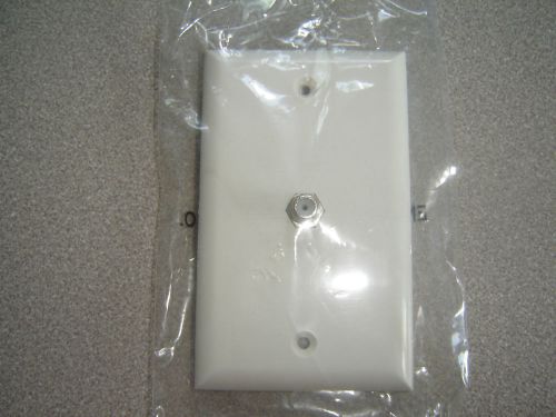 Lot of 2 epco coax2w tv coax wht. wall mount plate jack threads front &amp; rear new for sale