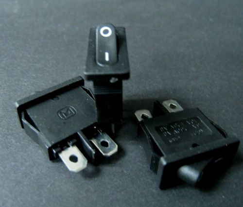 Black Mini Rectangle Snap-In 2-Pin OFF/ON Rocker Switch #so7