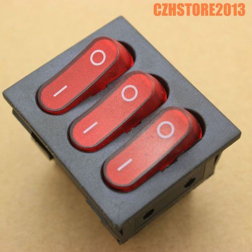 5PCS Three Buttons Red Light KCD3 Style Rocker Switch, On/Off,RoHS,CE CCC