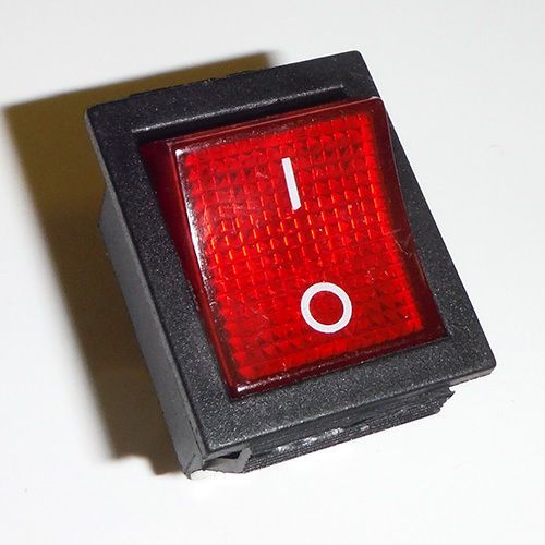Red Light illuminated On/Off Rocker Switch DPST 250V AC 16 AMP 125/20A