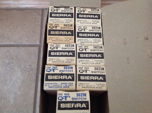 Lot of 9 Sierra Q-T Red Toggel Swithches 7-5023R 2-5021R specification grade