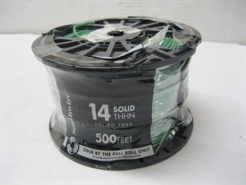 14 solid thhn 500 feet green wire - rohs compliant for sale