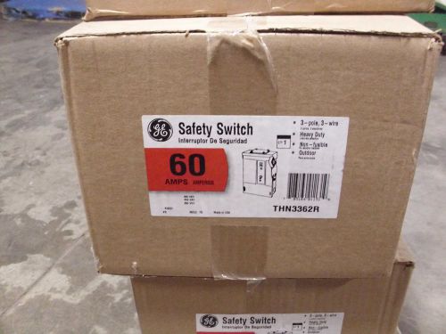 GE HEAVY DUTY SAFETY SWITCH 60A 60 AMP THN3362R OUTDOOR 3 PHASE POLE