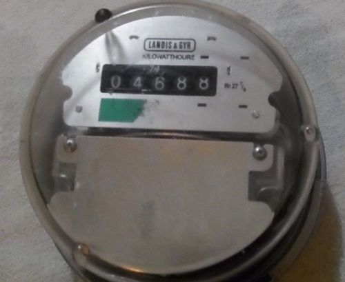 Landis &amp; Gyr Odometer read Electric Watthour Meter 240v Plastic Cover
