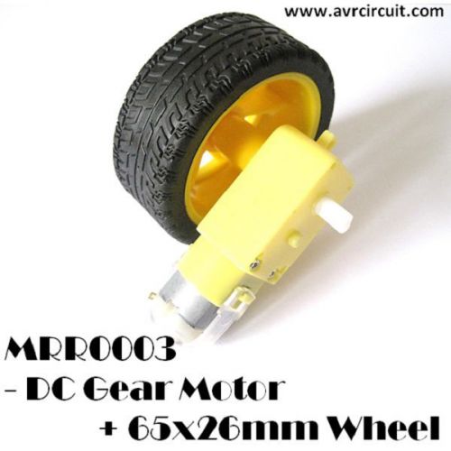 MRR003 - DC Gear Motor &amp; 65x26mm Wheel ! Perfect for smart car development kit !