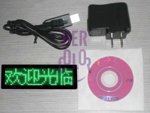 Green LED Name Badge Tag Sign Display Programmable Message moving scrolling