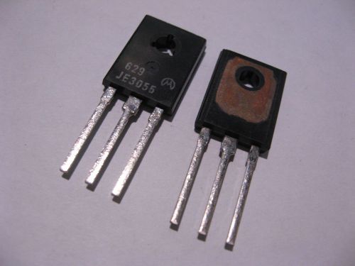 Qty 2 JE3055 NPN Silicon Transistor Motorola NTE182 90W Amplifier - NOS Vintage