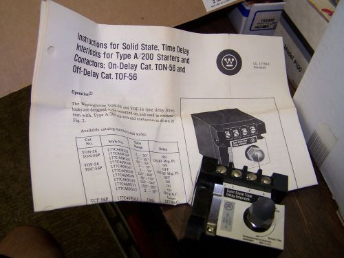 New old stock ton-56 westinghouse solid state timer style 177c469g23 .2-30 sec. for sale