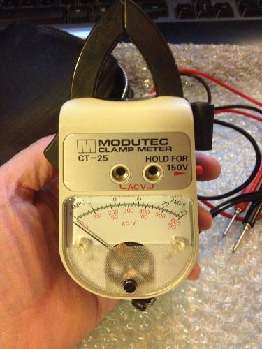 Vintage Modutec Clamp Meter CT-25 Excellent Condition with Zippered Carry Case