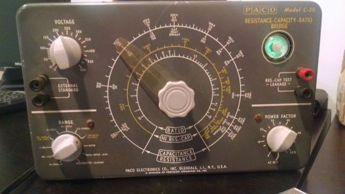 Vintage paco resistance capacity ratio bridge ham radio amp tv tube manual for sale