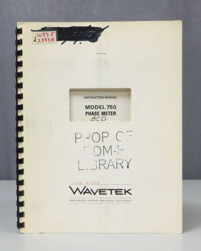 Wavetek Model 750 Phase Meter Instruction Manual