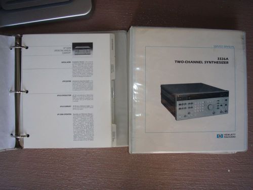 HP 3326A 2 Channel Synthesizer Operating  and Service Manuals