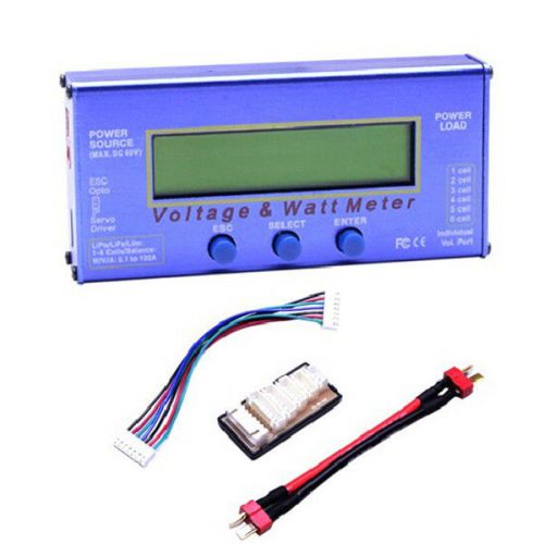 LCD Digital Battery Balance Checker Voltage Current Watt Meter Power Analyzer RC