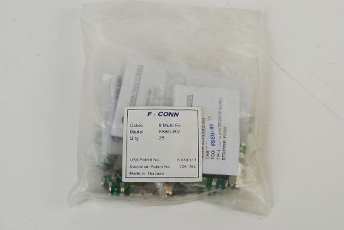 NEW FC F-CONN FS6U-RV 6 Multi-Fit Connectors (25 Count) NOS