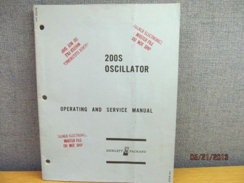 Agilent/HP 200S Oscillator Operating and Service Manual/schematics S# 332 &amp; up