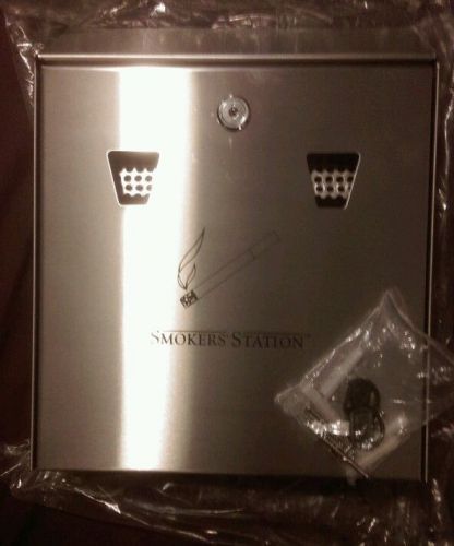 Smokers Station Wall Mount Cigarette Butt Dispenser Stainless Steel *NEW* LOOK!
