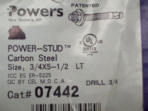 (5) POWERS FASTENERS POWER-STUD 3/4 X 5 1/2 LONG THREAD ANCHORS 07442