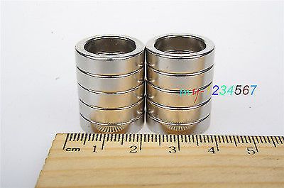 10x earth permanent nd-fe-b magnets (d19x5mm)-hole 14mm n50 strong ring rare for sale