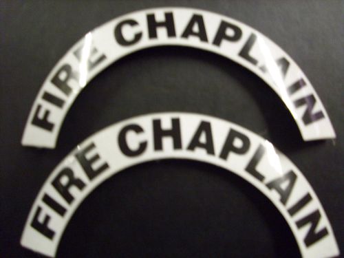 FIRE CHAPLAIN  FIRE HELMET or HARD HAT  WHITE CRESCENTS REFLECTIVE