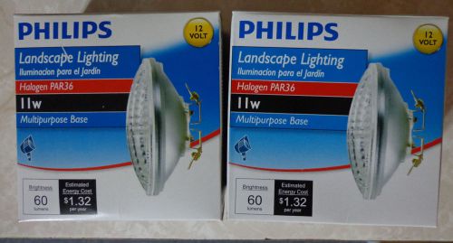 Philips Halogen Lamp #11PAR36Q/FL30 12V 11 watt  Lot of 2 (NIB) bright white lig