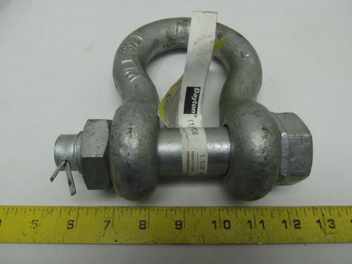 Dayton 1-1/8&#034; anchor shackle safety pin galvanized clevis 9-1/2 ton load limit for sale