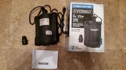 Everbilt 1/3 hp automatic submersible pump   free shipping for sale
