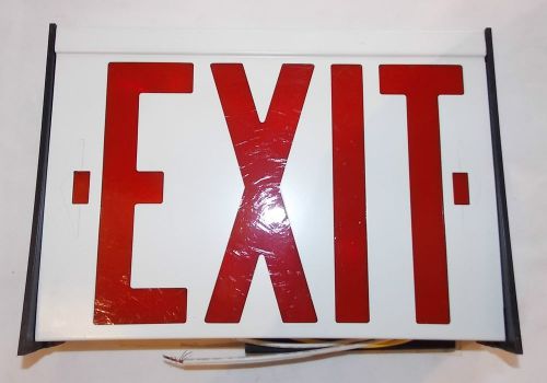 Vintage NOS Double Sided White Exit Sign, Dualite Co, Gas &amp; Oil Station Man Cave