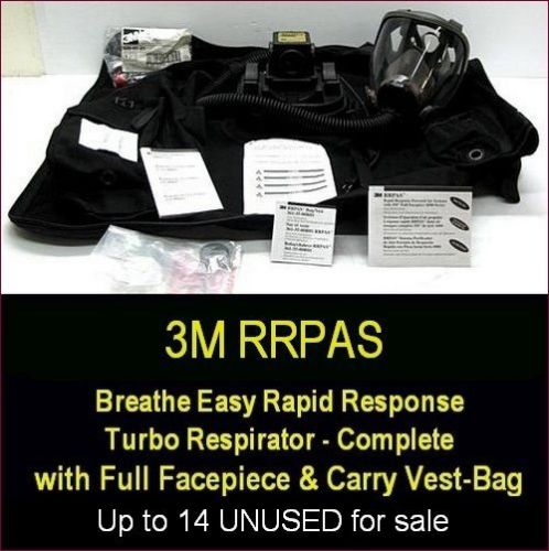 3m rrpas turbo respirator bag-vest with facepiece - 14 available - all unused for sale