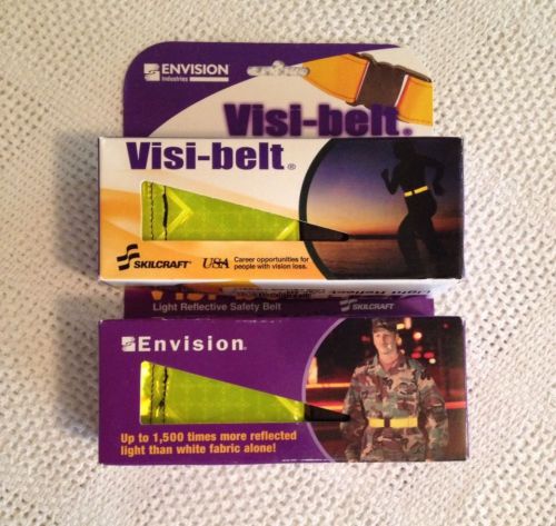 Two Pack Envision Visi-Belt Light Reflective Safety Belt Lime Yellow Visibelt