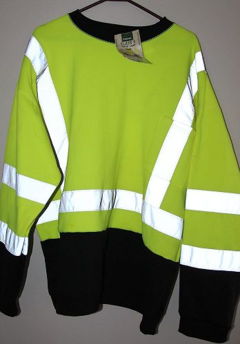 Nwt mens high visibility sweatshirt yellow class 3 forester safety xl for sale