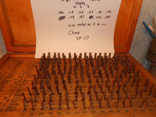 Machinists sp117 buy now pin gage set  incomplete cheap for sale